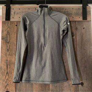 Women’s Small NIKE PRO Gray Fleece Lined Dri-Fit Long Sleeve Winter Zip Pullover